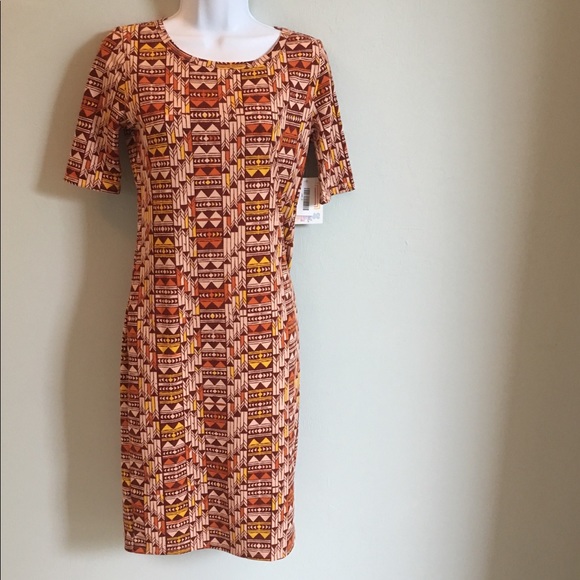LuLaRoe Dresses & Skirts - LuLaRoe Julia Dress Form Fitting Small Earth Tones